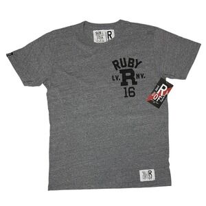 Roots of Fight Ruby LV NV 16 Mens T-Shirt Heather Gray Large New With Tags